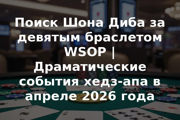Поиск Шона Диба за девятым браслетом WSOP | Драматические события хедз-апа в апреле 2026 года