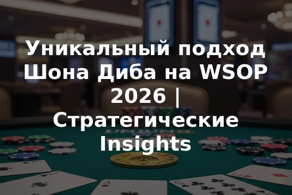 Уникальный подход Шона Диба на WSOP 2026 | Стратегические Insights