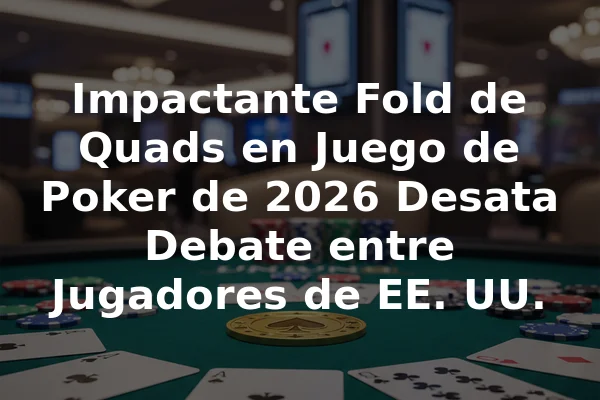 Impactante Fold de Quads en Juego de Poker de 2026 Desata Debate entre Jugadores de EE. UU.