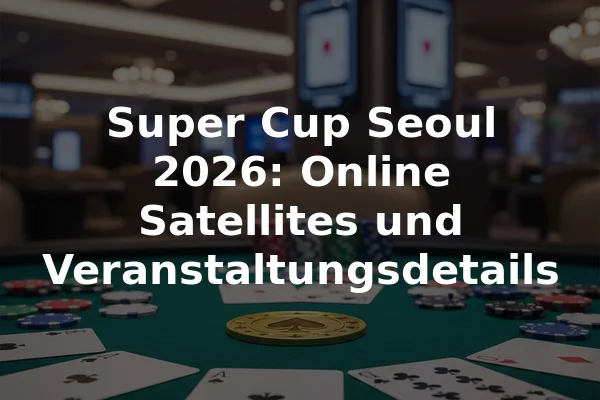 Super Cup Seoul 2026: Online Satellites und Veranstaltungsdetails