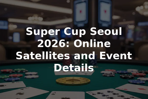 Super Cup Seoul 2026: Online Satellites and Event Details