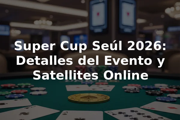 Super Cup Seúl 2026: Detalles del Evento y Satellites Online