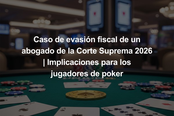 Caso de evasión fiscal de un abogado de la Corte Suprema 2026 | Implicaciones para los jugadores de poker