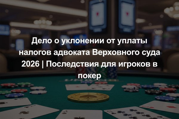 Дело о уклонении от уплаты налогов адвоката Верховного суда 2026 | Последствия для игроков в покер
