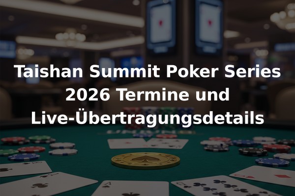Taishan Summit Poker Series 2026 Termine und Live-Übertragungsdetails