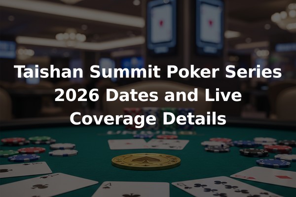Taishan Summit Poker Series 2026 Dates and Live Coverage Details