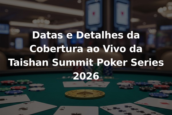 Datas e Detalhes da Cobertura ao Vivo da Taishan Summit Poker Series 2026