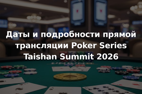 Даты и подробности прямой трансляции Poker Series Taishan Summit 2026