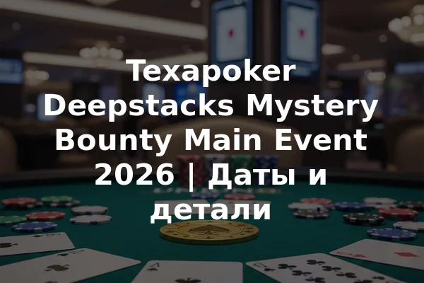 Texapoker Deepstacks Mystery Bounty Main Event 2026 | Даты и детали