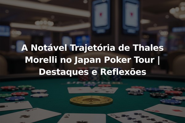 A Notável Trajetória de Thales Morelli no Japan Poker Tour | Destaques e Reflexões