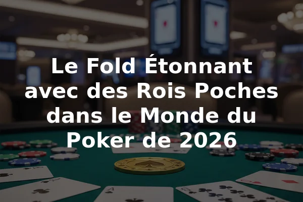 Le Fold Étonnant avec des Rois Poches dans le Monde du Poker de 2026
