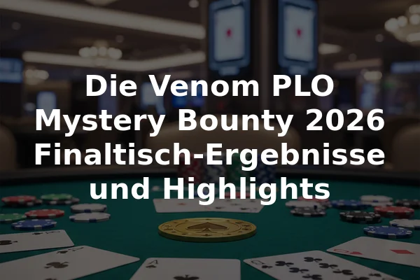 Die Venom PLO Mystery Bounty 2026 Finaltisch-Ergebnisse und Highlights