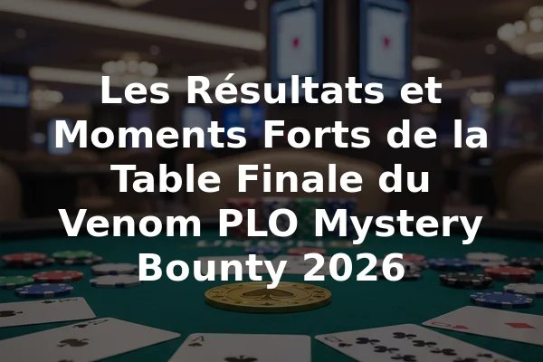 Les Résultats et Moments Forts de la Table Finale du Venom PLO Mystery Bounty 2026