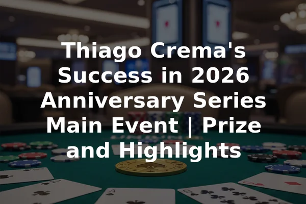 Thiago Crema's Success in 2026 Anniversary Series Main Event | Prize and Highlights