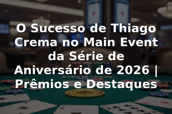 O Sucesso de Thiago Crema no Main Event da Série de Aniversário de 2026 | Prêmios e Destaques