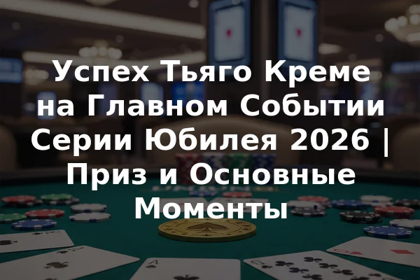 Успех Тьяго Креме на Главном Событии Серии Юбилея 2026 | Приз и Основные Моменты