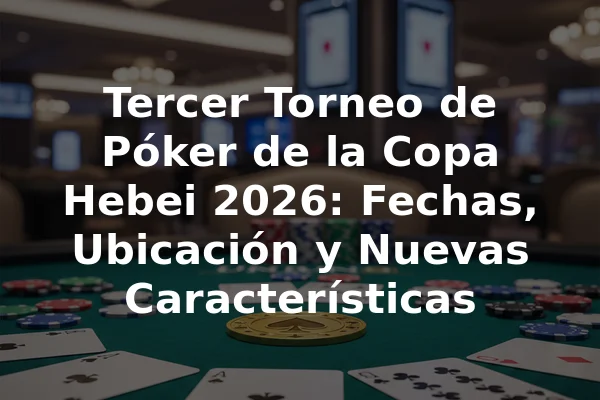 Tercer Torneo de Póker de la Copa Hebei 2026: Fechas, Ubicación y Nuevas Características
