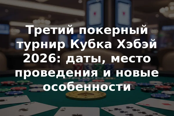 Третий покерный турнир Кубка Хэбэй 2026: даты, место проведения и новые особенности