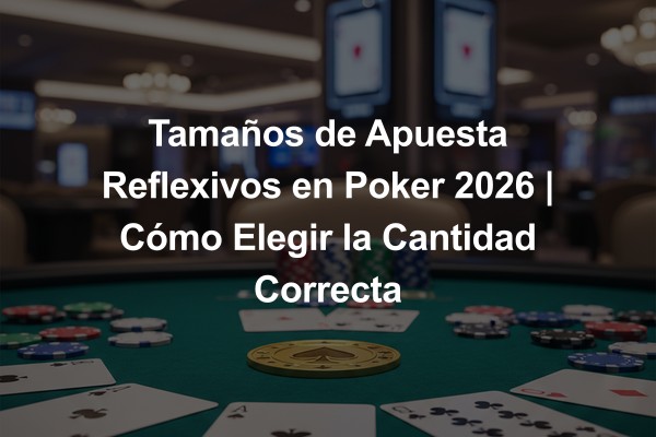Tamaños de Apuesta Reflexivos en Poker 2026 | Cómo Elegir la Cantidad Correcta