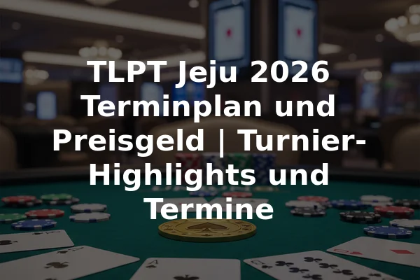 TLPT Jeju 2026 Terminplan und Preisgeld | Turnier-Highlights und Termine