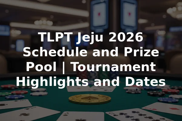 TLPT Jeju 2026 Schedule and Prize Pool | Tournament Highlights and Dates