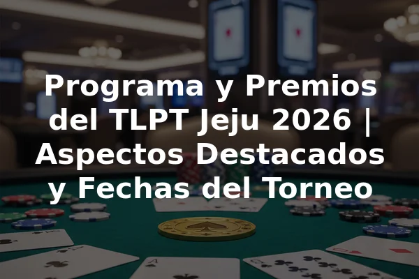 Programa y Premios del TLPT Jeju 2026 | Aspectos Destacados y Fechas del Torneo