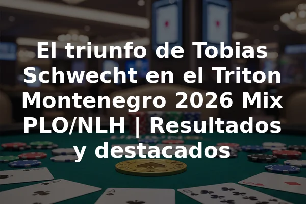 El triunfo de Tobias Schwecht en el Triton Montenegro 2026 Mix PLO/NLH | Resultados y destacados