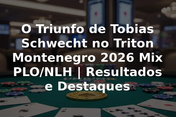 O Triunfo de Tobias Schwecht no Triton Montenegro 2026 Mix PLO/NLH | Resultados e Destaques