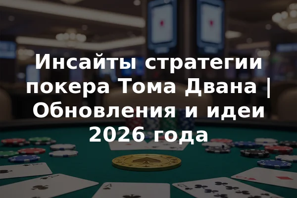 Инсайты стратегии покера Тома Двана | Обновления и идеи 2026 года