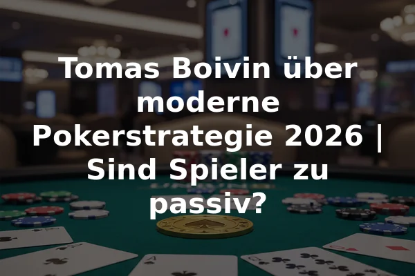 Tomas Boivin über moderne Pokerstrategie 2026 | Sind Spieler zu passiv?