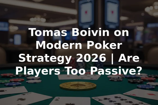 Tomas Boivin on Modern Poker Strategy 2026 | Are Players Too Passive?