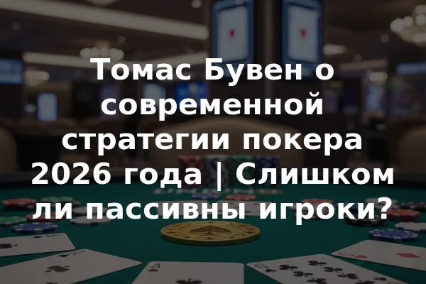 Томас Бувен о современной стратегии покера 2026 года | Слишком ли пассивны игроки?