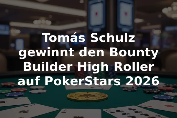 Tomás Schulz gewinnt den Bounty Builder High Roller auf PokerStars 2026