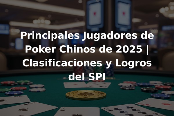 Principales Jugadores de Poker Chinos de 2025 | Clasificaciones y Logros del SPI