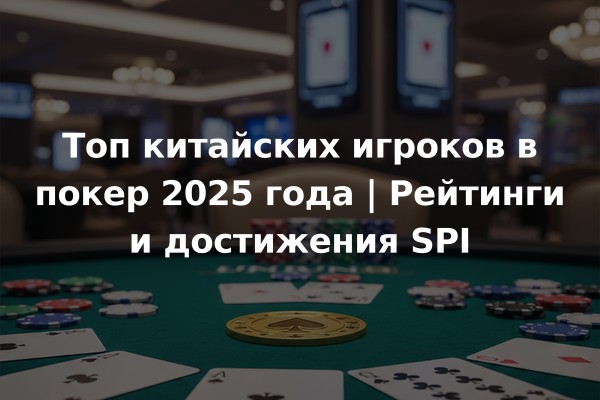 Топ китайских игроков в покер 2025 года | Рейтинги и достижения SPI