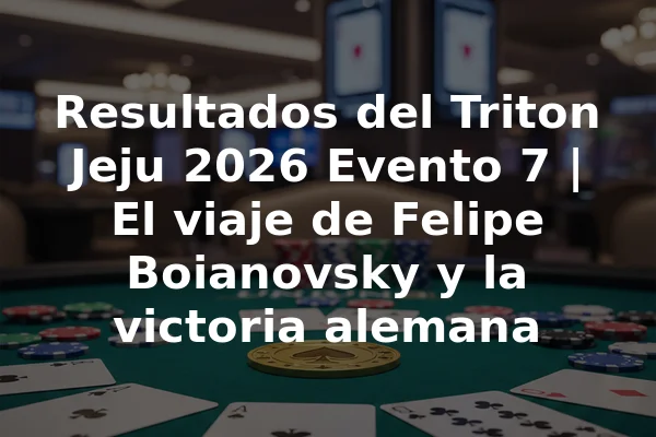 Resultados del Triton Jeju 2026 Evento 7 | El viaje de Felipe Boianovsky y la victoria alemana