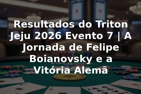 Resultados do Triton Jeju 2026 Evento 7 | A Jornada de Felipe Boianovsky e a Vitória Alemã