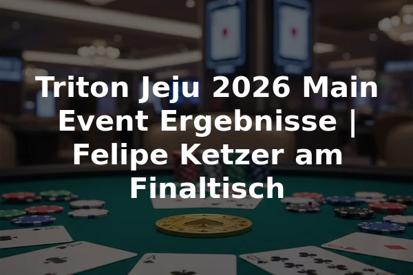 Triton Jeju 2026 Main Event Ergebnisse | Felipe Ketzer am Finaltisch