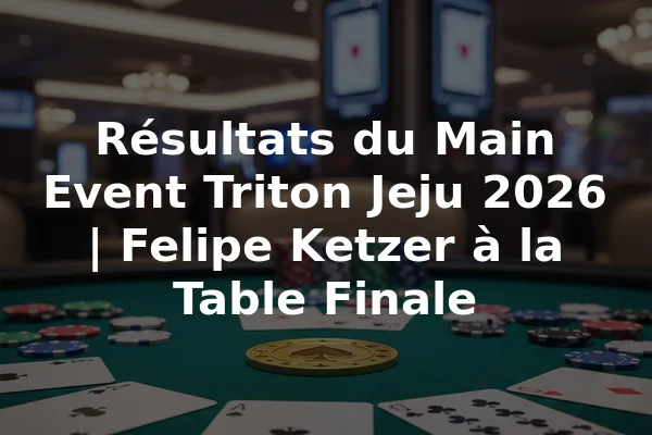 Résultats du Main Event Triton Jeju 2026 | Felipe Ketzer à la Table Finale