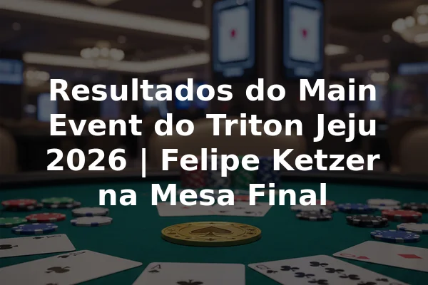 Resultados do Main Event do Triton Jeju 2026 | Felipe Ketzer na Mesa Final