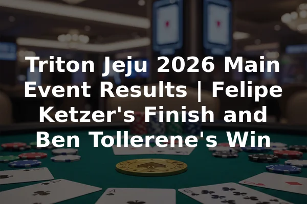Triton Jeju 2026 Main Event Results | Felipe Ketzer's Finish and Ben Tollerene's Win