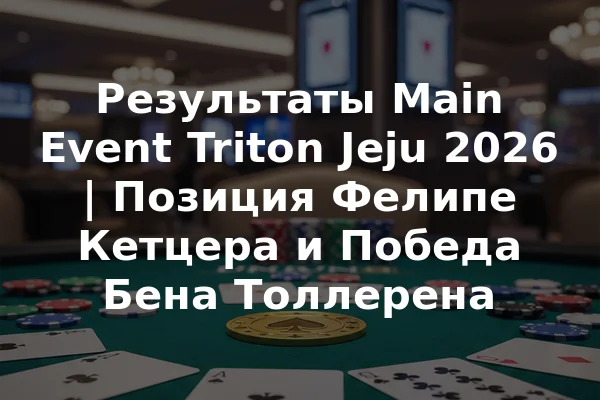 Результаты Main Event Triton Jeju 2026 | Позиция Фелипе Кетцера и Победа Бена Толлерена