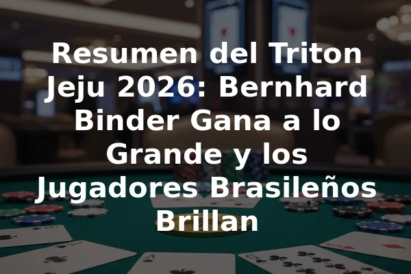 Resumen del Triton Jeju 2026: Bernhard Binder Gana a lo Grande y los Jugadores Brasileños Brillan