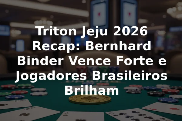 Triton Jeju 2026 Recap: Bernhard Binder Vence Forte e Jogadores Brasileiros Brilham