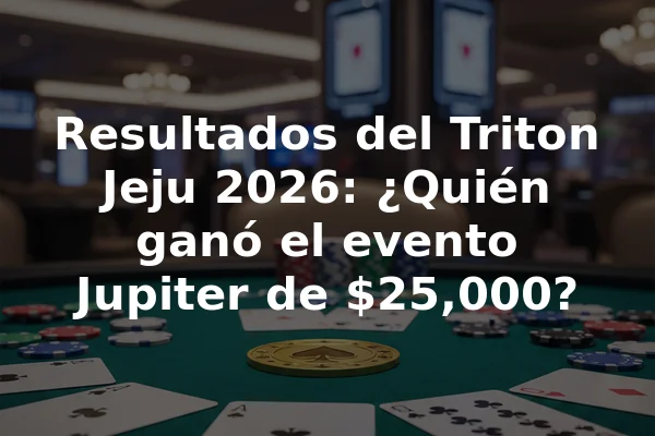 Resultados del Triton Jeju 2026: ¿Quién ganó el evento Jupiter de $25,000?