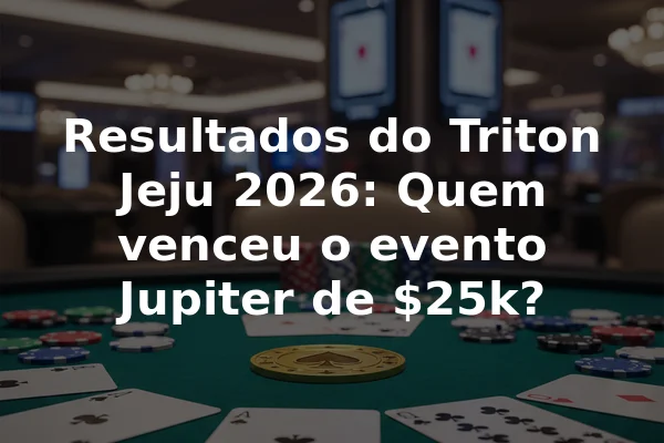 Resultados do Triton Jeju 2026: Quem venceu o evento Jupiter de $25k?