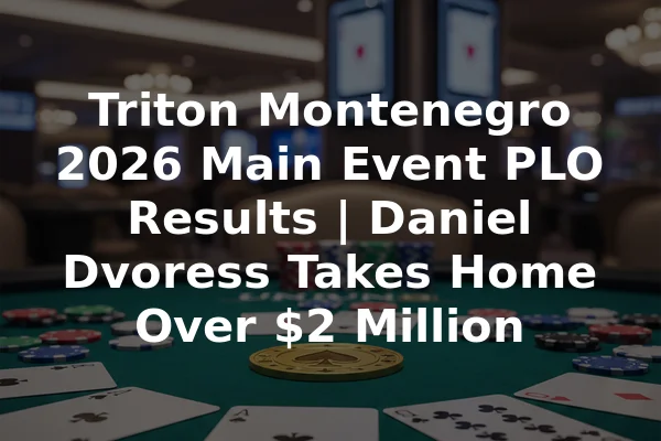 Triton Montenegro 2026 Main Event PLO Results | Daniel Dvoress Takes Home Over $2 Million