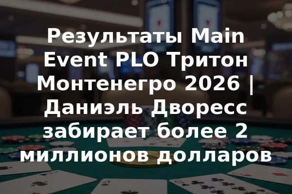 Результаты Main Event PLO Тритон Монтенегро 2026 | Даниэль Дворесс забирает более 2 миллионов долларов