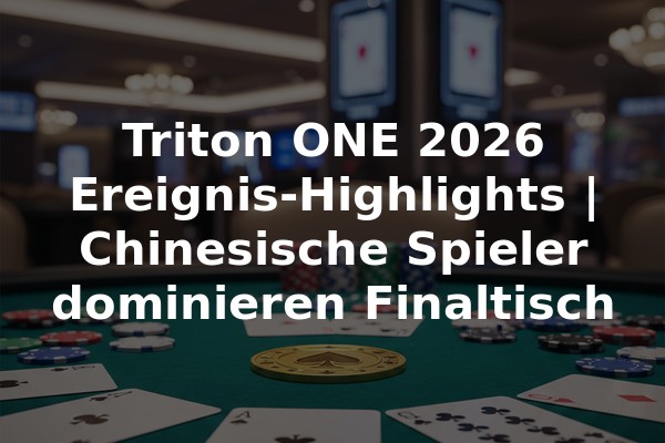 Triton ONE 2026 Ereignis-Highlights | Chinesische Spieler dominieren Finaltisch