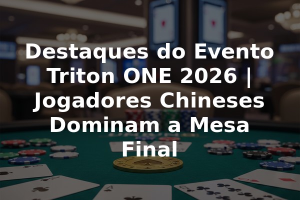 Destaques do Evento Triton ONE 2026 | Jogadores Chineses Dominam a Mesa Final